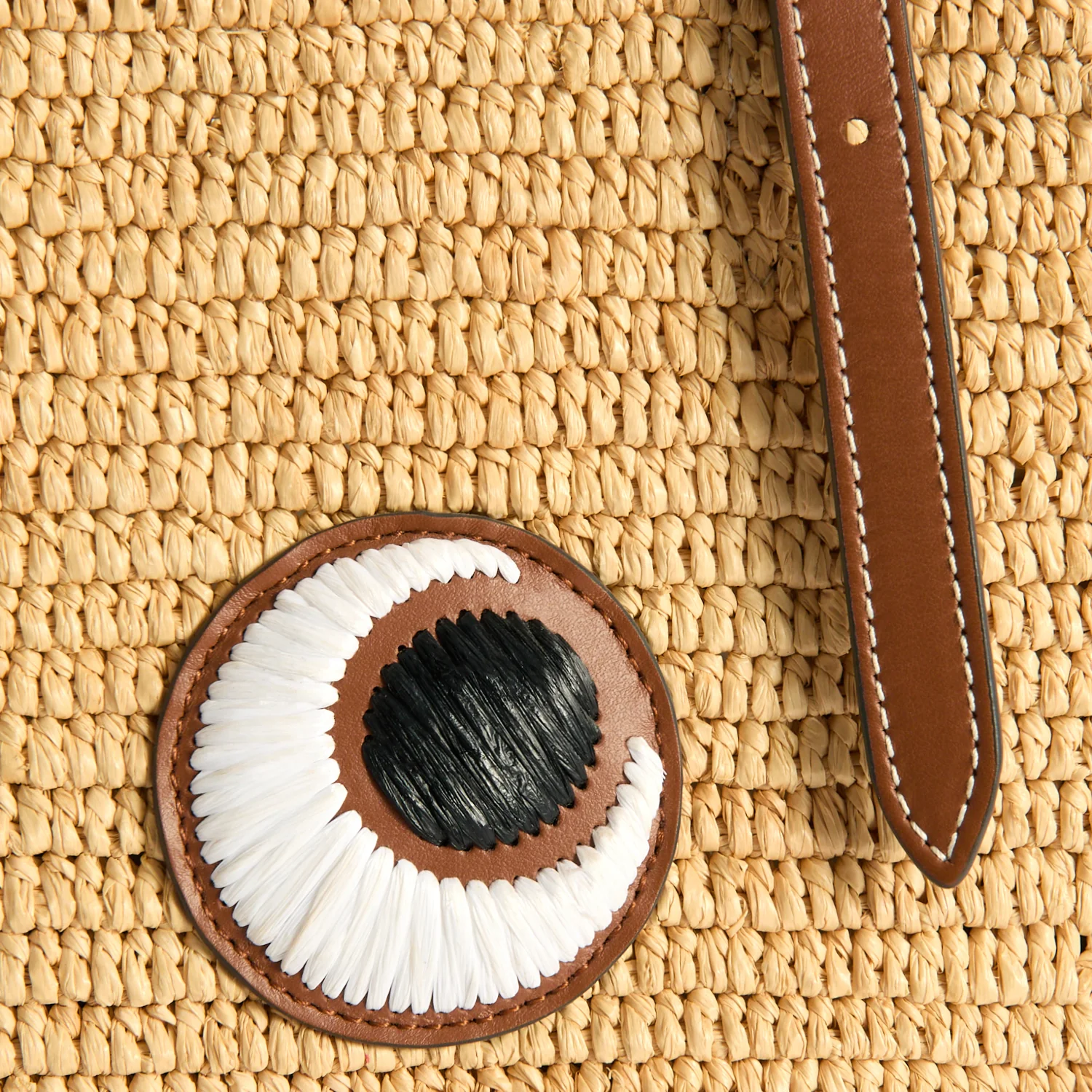 N/S Raffia Eyes Small Tote - Image 6